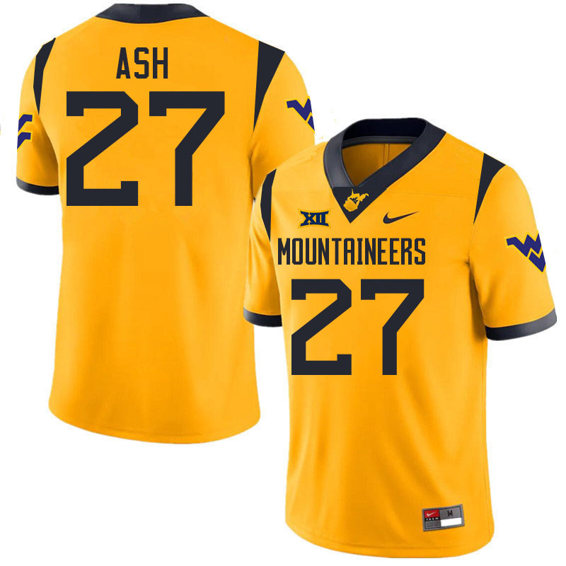 Clay Ash WVU Jersey,West Virginia Mountaineers #27 Clay Ash Jersey Youth College-Gold